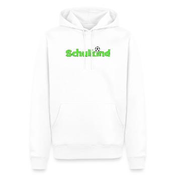 Schulkind mit Fußballball - Männer Premium Bio Hoodie - Weiß - Vorne - Nico (187cm)