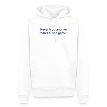 Never Load Another man's saved game - Men’s Premium Organic Hoodie - white - Front - Nico (187cm)