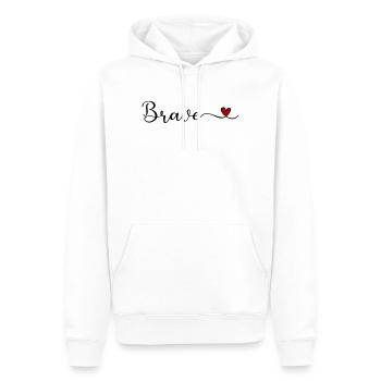 Mutiges Herz - Männer Premium Bio Hoodie - Weiß - Vorne - Nico (187cm)