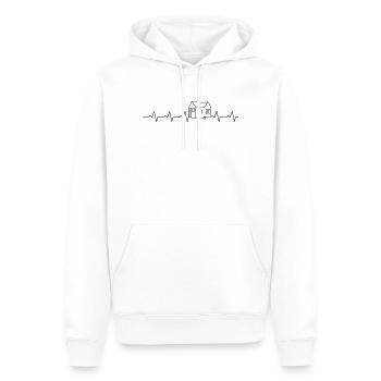 Tiny House EKG - Männer Premium Bio Hoodie - Weiß - Vorne - Nico (187cm)