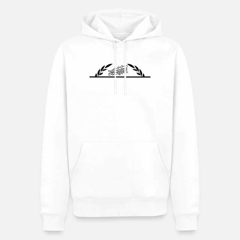 Häkeln mit halbem Lorbeerkranz - Männer Premium Bio Hoodie - Weiß