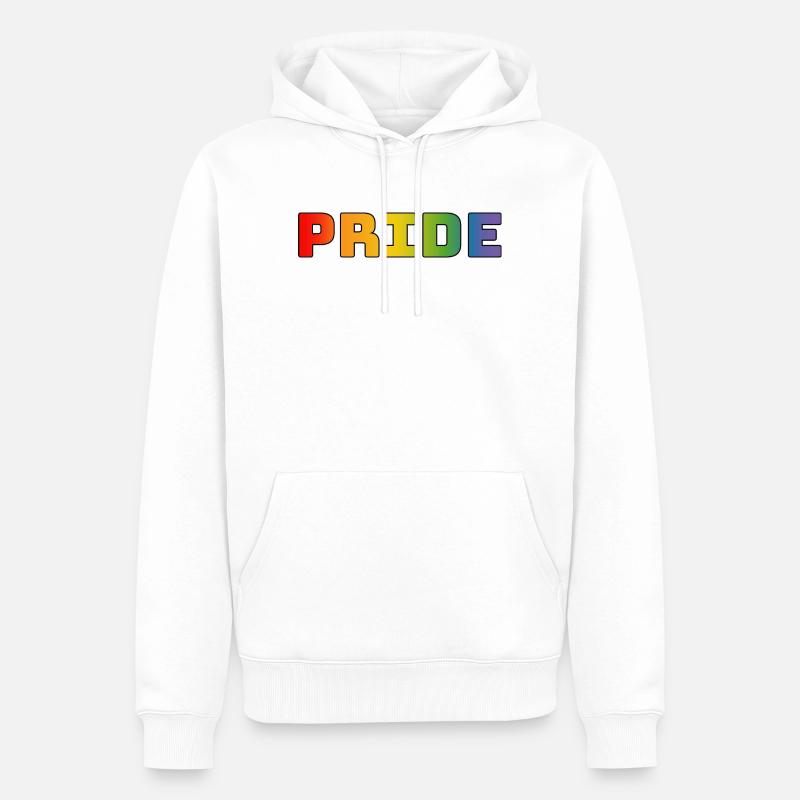 rainbow pride LGBT LGBTQI queer - Sweat à capuche Premium bio Homme - blanc