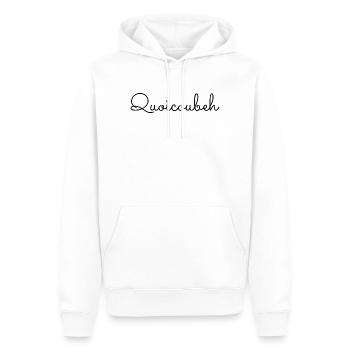 Quoicoubeh - Sweat à capuche Premium bio Homme - blanc - Devant - Nico (187cm)
