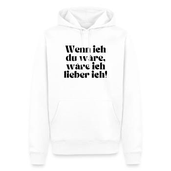 Wenn ich - Männer Premium Bio Hoodie - Weiß - Vorne - Nico (187cm)