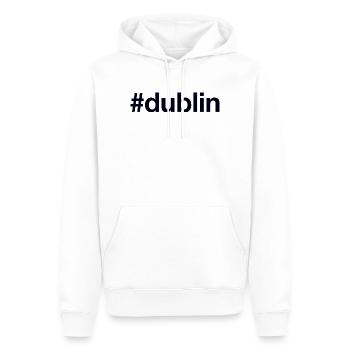 DUBLIN, Irlande, Irlande - Sweat à capuche Premium bio Homme - blanc - Devant - Nico (187cm)