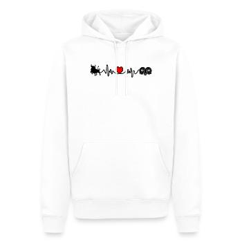 Herzfrequenz Cardio Stier Widder - Männer Premium Bio Hoodie - Weiß - Vorne - Nico (187cm)