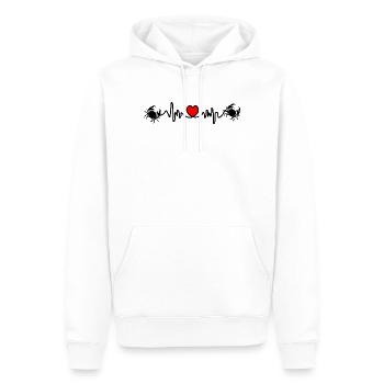 Fréquence cardiaque cardio Cancer Cancer - Sweat à capuche Premium bio Homme - blanc - Devant - Nico (187cm)