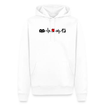 Herzfrequenz Kardio Widder Fische - Männer Premium Bio Hoodie - Weiß - Vorne - Nico (187cm)