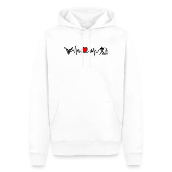 Herzfrequenz Cardio Steinbock Wassermann - Männer Premium Bio Hoodie - Weiß - Vorne - Nico (187cm)