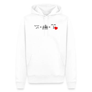 Silhouette de cœur cramoisi - Sweat à capuche Premium bio Homme - blanc - Devant - Nico (187cm)