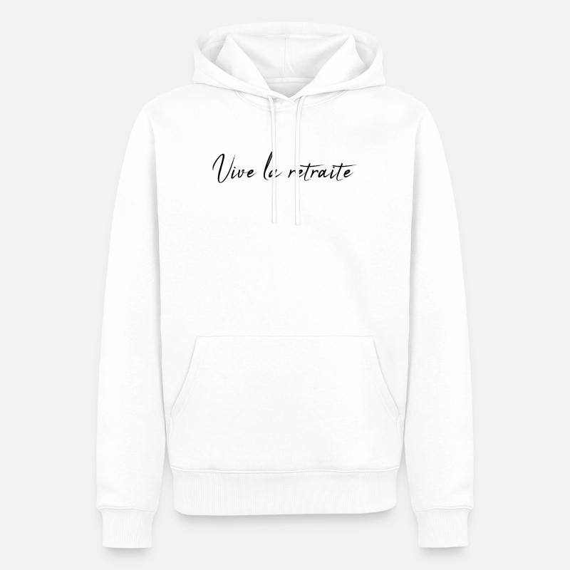 RETRAITE. COLLEGUE. RETRAITE. RETRAITEE. RETRAITE. - Sweat à capuche Premium bio Homme - blanc