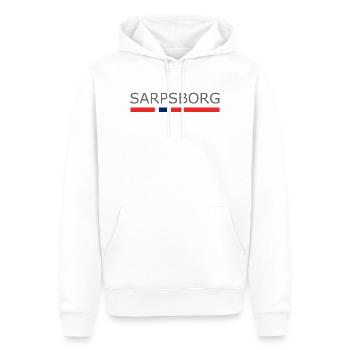 Drapeau de la Norvège - Sarpsborg - Norvège - Norvège - Sweat à capuche Premium bio Homme - blanc - Devant - Nico (187cm)