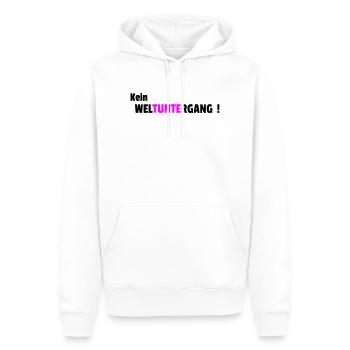 Pas de fin du monde - Sweat à capuche Premium bio Homme - blanc - Devant - Nico (187cm)