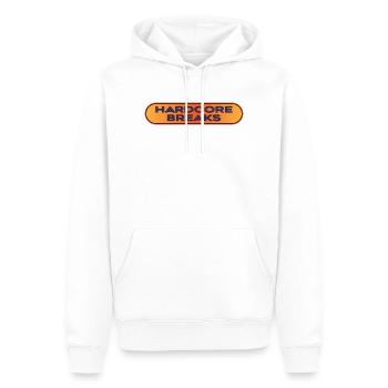 Hardcore Breaks Breakbeat - Sweat à capuche Premium bio Homme - blanc - Devant - Nico (187cm)