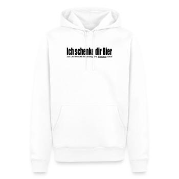 Ich schenke dir Bier aus - Männer Premium Bio Hoodie - Weiß - Vorne - Nico (187cm)