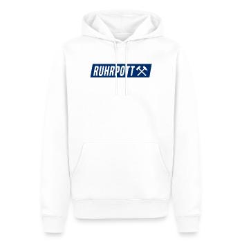 Ruhrpott - Ruhr Pott - Zeche - Zollverein - NRW - Männer Premium Bio Hoodie - Weiß - Vorne - Nico (187cm)