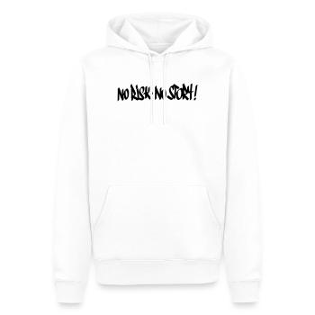 No Risk No Story Motto - Männer Premium Bio Hoodie - Weiß - Vorne - Nico (187cm)