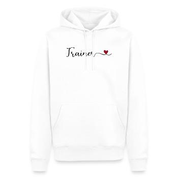 Trainer - Männer Premium Bio Hoodie - Weiß - Vorne - Nico (187cm)