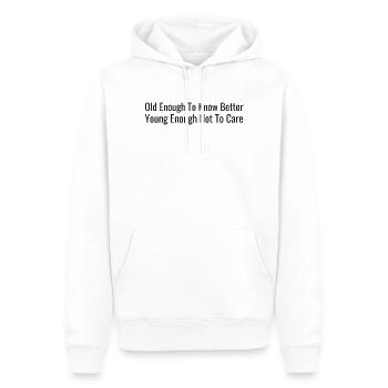 Assez grand, dites-le-nous – assez jeune, peu importe - Sweat à capuche Premium bio Homme - blanc - Devant - Nico (187cm)