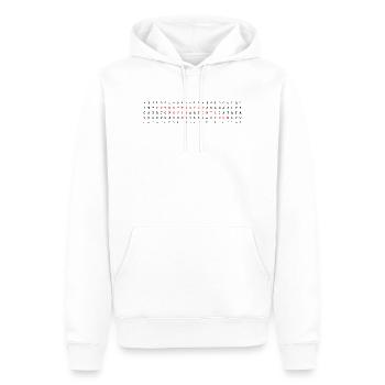 L’introversion tissée dans mon ADN de code - Sweat à capuche Premium bio Homme - blanc - Devant - Nico (187cm)