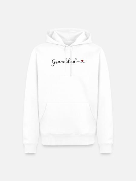 Großvater-Herz-Design - Männer Premium Bio Hoodie - Weiß