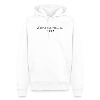 j aime les vieilles 4l - Sweat à capuche Premium bio Homme - blanc - Devant - Nico (187cm)