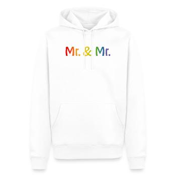 Rainbow Mr and Mr 1 LGBT lgbtqi queer gay - Sweat à capuche Premium bio Homme - blanc - Devant - Nico (187cm)