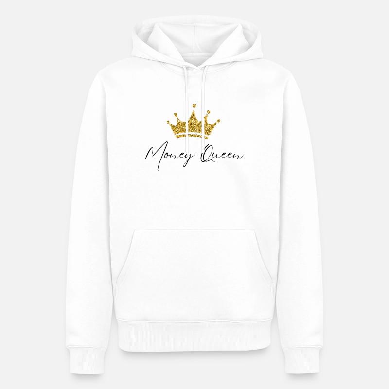 Reine de l’argent - Sweat à capuche Premium bio Homme - blanc