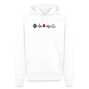 Fréquence cardiaque Cardio Lion Scale - Sweat à capuche Premium bio Homme - blanc - Devant - Nico (187cm)