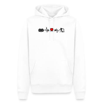 Herzfrequenz Cardio Widder Wassermann - Männer Premium Bio Hoodie - Weiß - Vorne - Nico (187cm)
