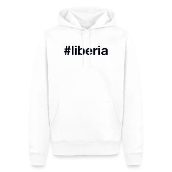 LIBERIA Hashtag - Männer Premium Bio Hoodie - Weiß - Vorne - Nico (187cm)