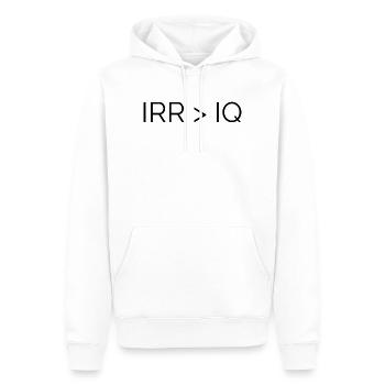 IRR > IQ T shirt for all Finance Bros - Men’s Premium Organic Hoodie - white - Front - Nico (187cm)