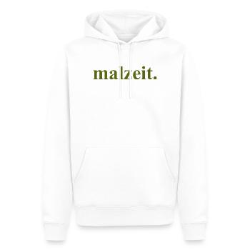 malzeit - Cooler Spruch - Mahlzeit - Guten Appetit - Männer Premium Bio Hoodie - Weiß - Vorne - Nico (187cm)