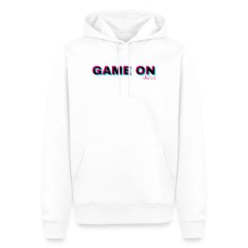 JEU ON - Sweat à capuche Premium bio Homme - blanc - Devant - Nico (187cm)