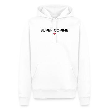 super copine - Sweat à capuche Premium bio Homme - blanc - Devant - Nico (187cm)