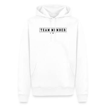 Team Member - Men’s Premium Organic Hoodie - white - Front - Nico (187cm)
