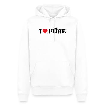 J’adore le fétichisme des pieds sucer les pieds J’adore les pieds - Sweat à capuche Premium bio Homme - blanc - Devant - Nico (187cm)