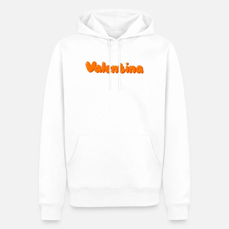 Valentina - Sweat à capuche Premium bio Homme - blanc