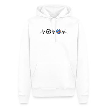 Football de la République démocratique du Congo Heartbeat Ko - Sweat à capuche Premium bio Homme - blanc - Devant - Nico (187cm)