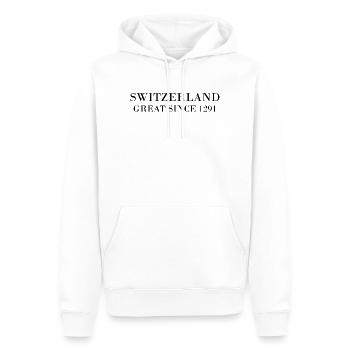 La Grande Suisse depuis 1291 - Sweat à capuche Premium bio Homme - blanc - Devant - Nico (187cm)