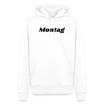 Montag Schriftzug - Männer Premium Bio Hoodie - Weiß - Vorne - Nico (187cm)