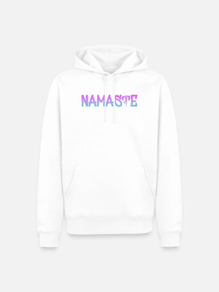 Namaste - Männer Premium Bio Hoodie - Weiß