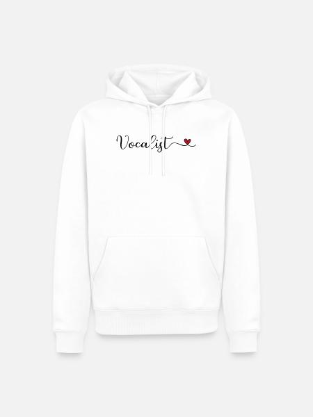 Sänger - Männer Premium Bio Hoodie - Weiß