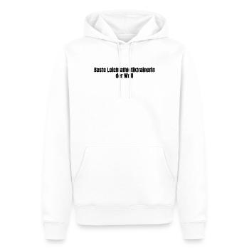 Beste Leichtathletiktrainerin der Welt Geschenk - Männer Premium Bio Hoodie - Weiß - Vorne - Nico (187cm)