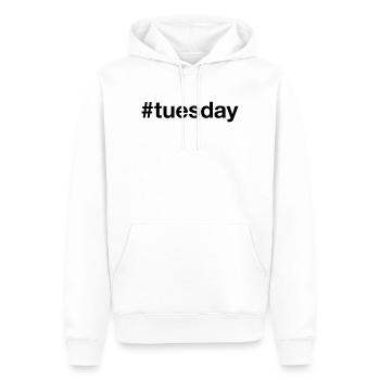 DIENSTAG Hashtag tuesday - Männer Premium Bio Hoodie - Weiß - Vorne - Nico (187cm)