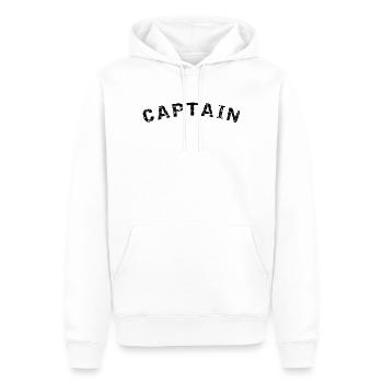 Captain style design - Men’s Premium Organic Hoodie - white - Front - Nico (187cm)