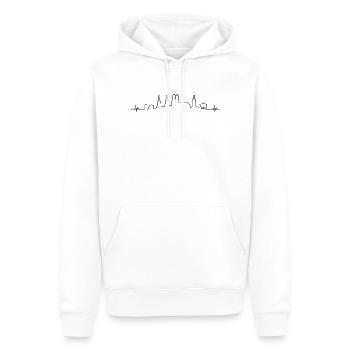 Coeur battement de coeur Munich Bavière Monument Silhouette - Sweat à capuche Premium bio Homme - blanc - Devant - Nico (187cm)