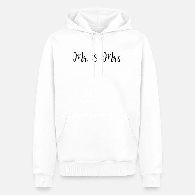 Mr & Mrs Hochzeit Design - Männer Premium Bio Hoodie - Weiß