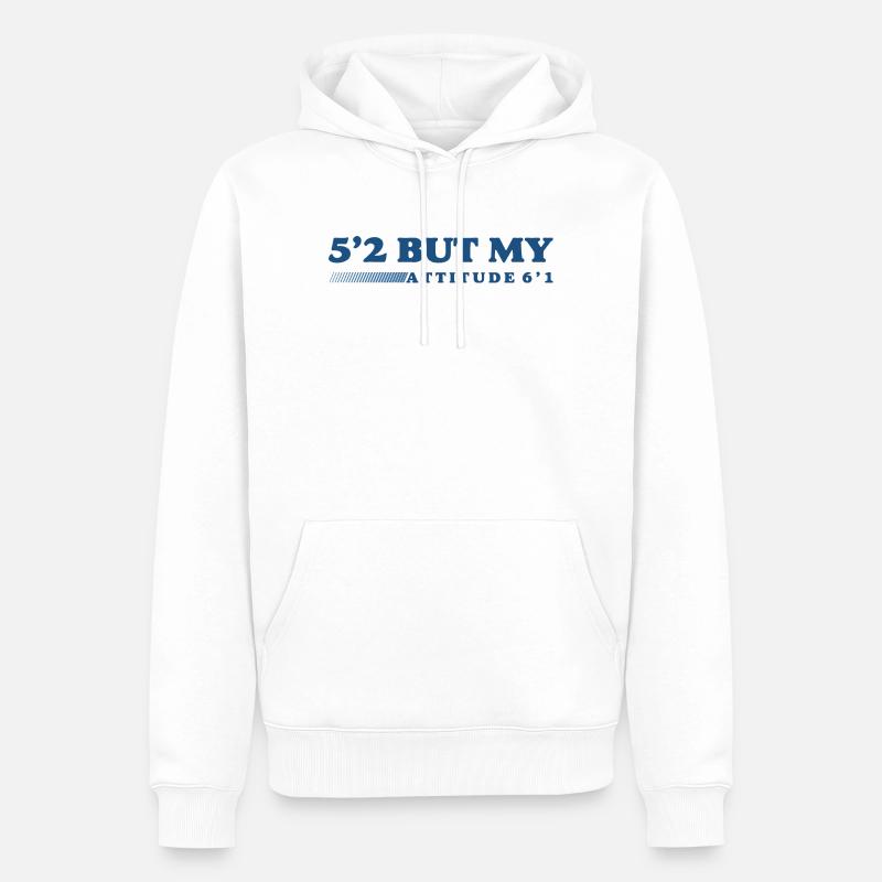 Körpergröße: Klein, aber heftig - Männer Premium Bio Hoodie - Weiß
