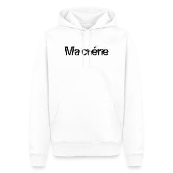 MA CHERIE. FÊTE DES MÈRES. BONNE FÊTE MAMAN. MAMAN - Sweat à capuche Premium bio Homme - blanc - Devant - Nico (187cm)